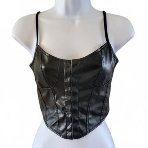 Faux Leather Corset Black Whimsigoth Gothic Baddie Witchy Bikercore Dark Fairy L